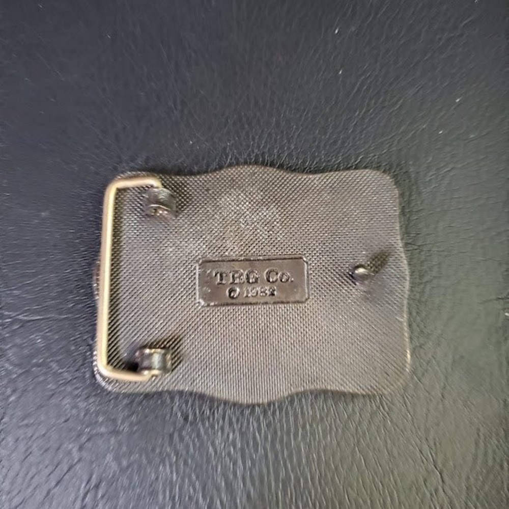Vintage 1982 Old Town Spring Texas Train Belt Buckle TRG Co Brass Tone Western - Picture 5 of 6